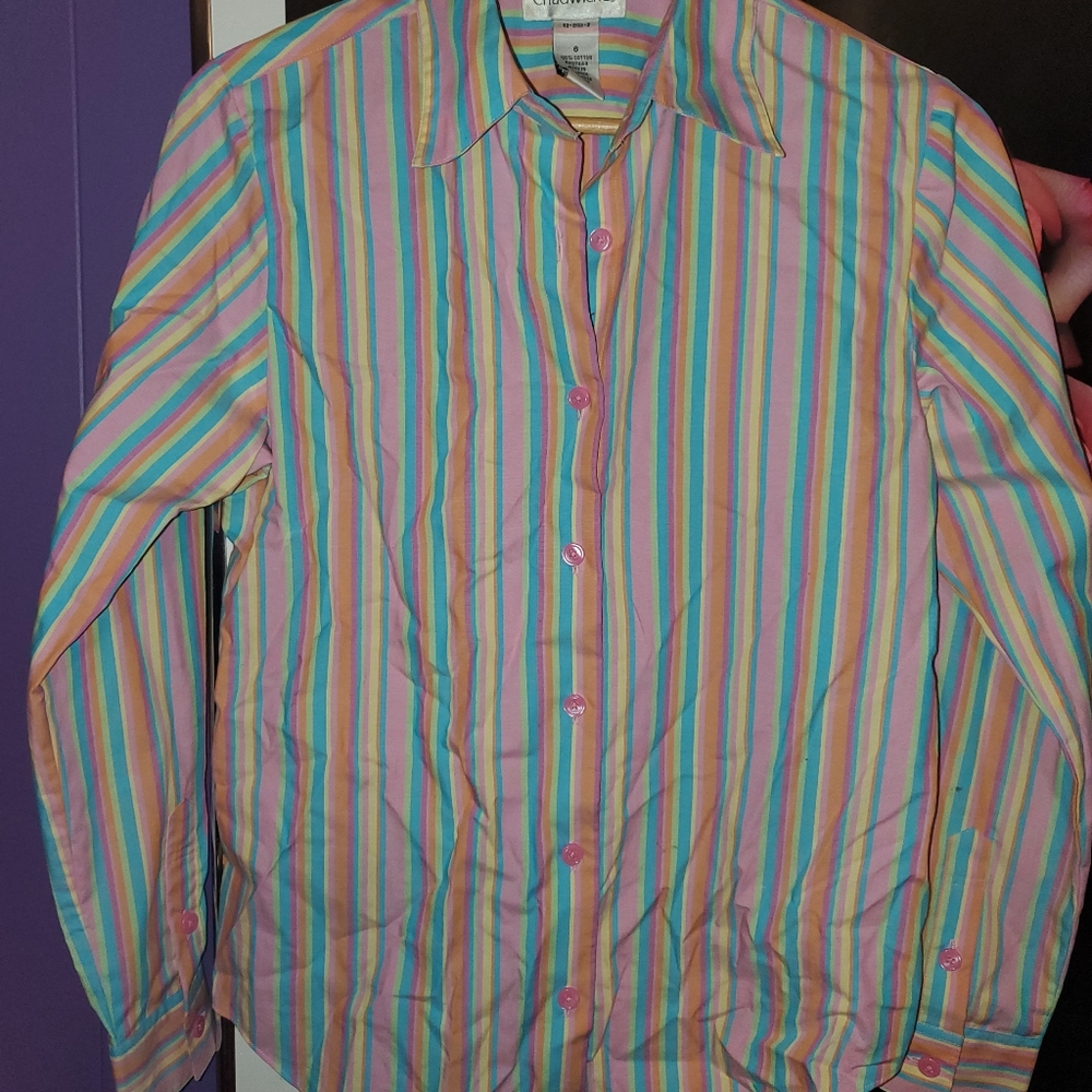 Chadwicks Button Down Striped Top 6